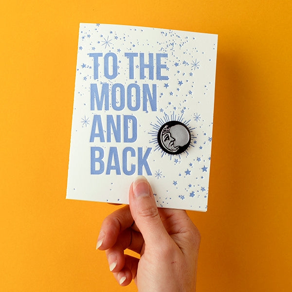 Moon Enamel Pin Greeting Card