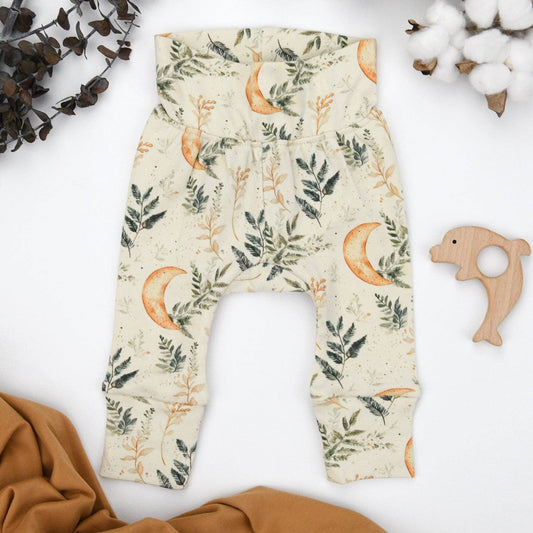 Organic Cotton High Waist Baby Pants, Lynx