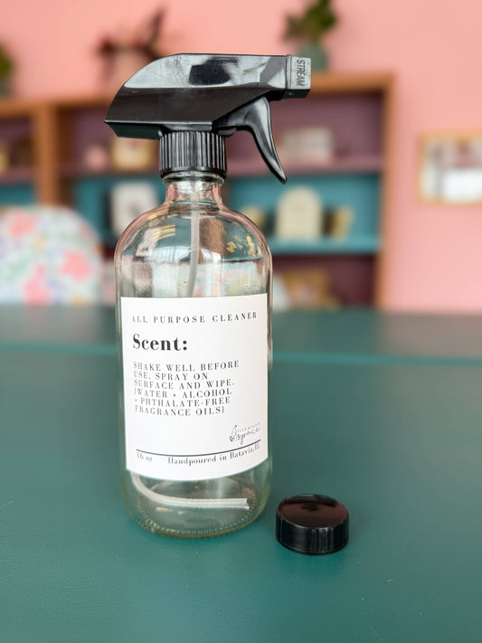 Refillable Glass Cleaner Bottle – Blank Scent Label