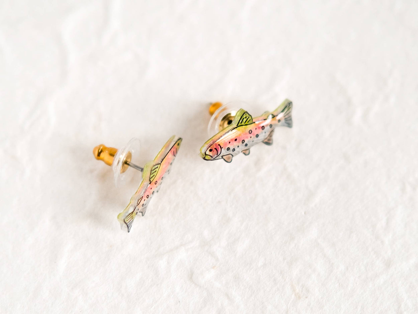 Rainbow Trout Salmon Fish Outdoors Earrings