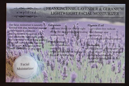 Facial Moisturizer Sample Cards (12 Pack)