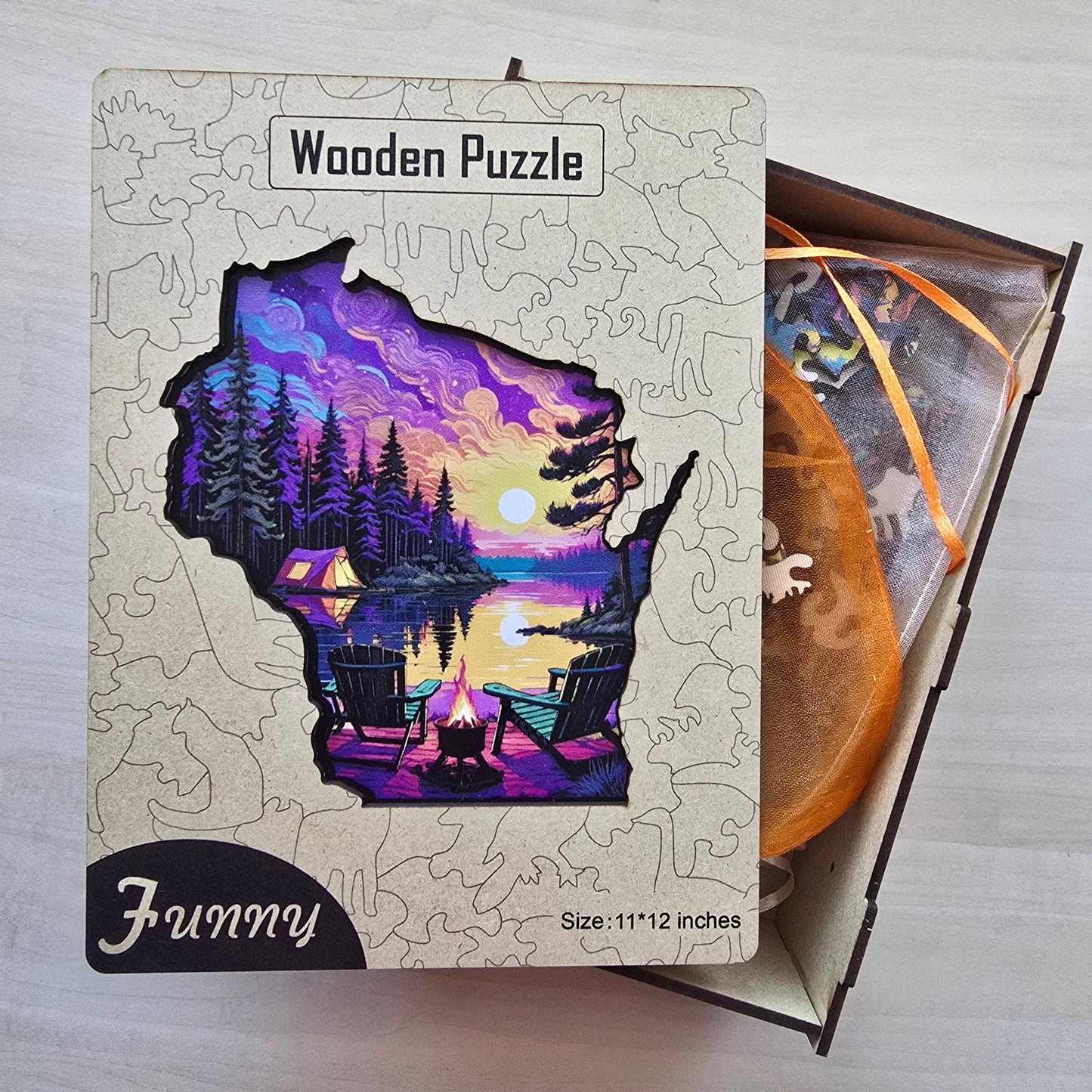 Wisconsin state wooden puzzle