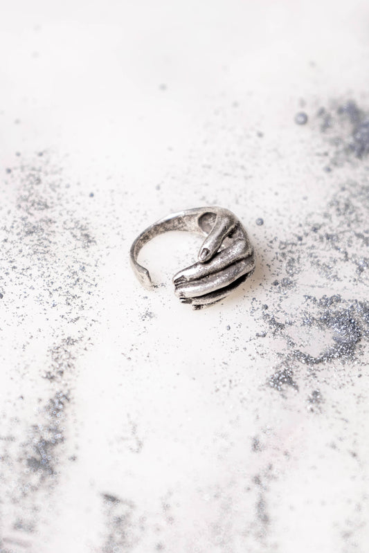 Wrapped Around Your Finger ring - silver plated