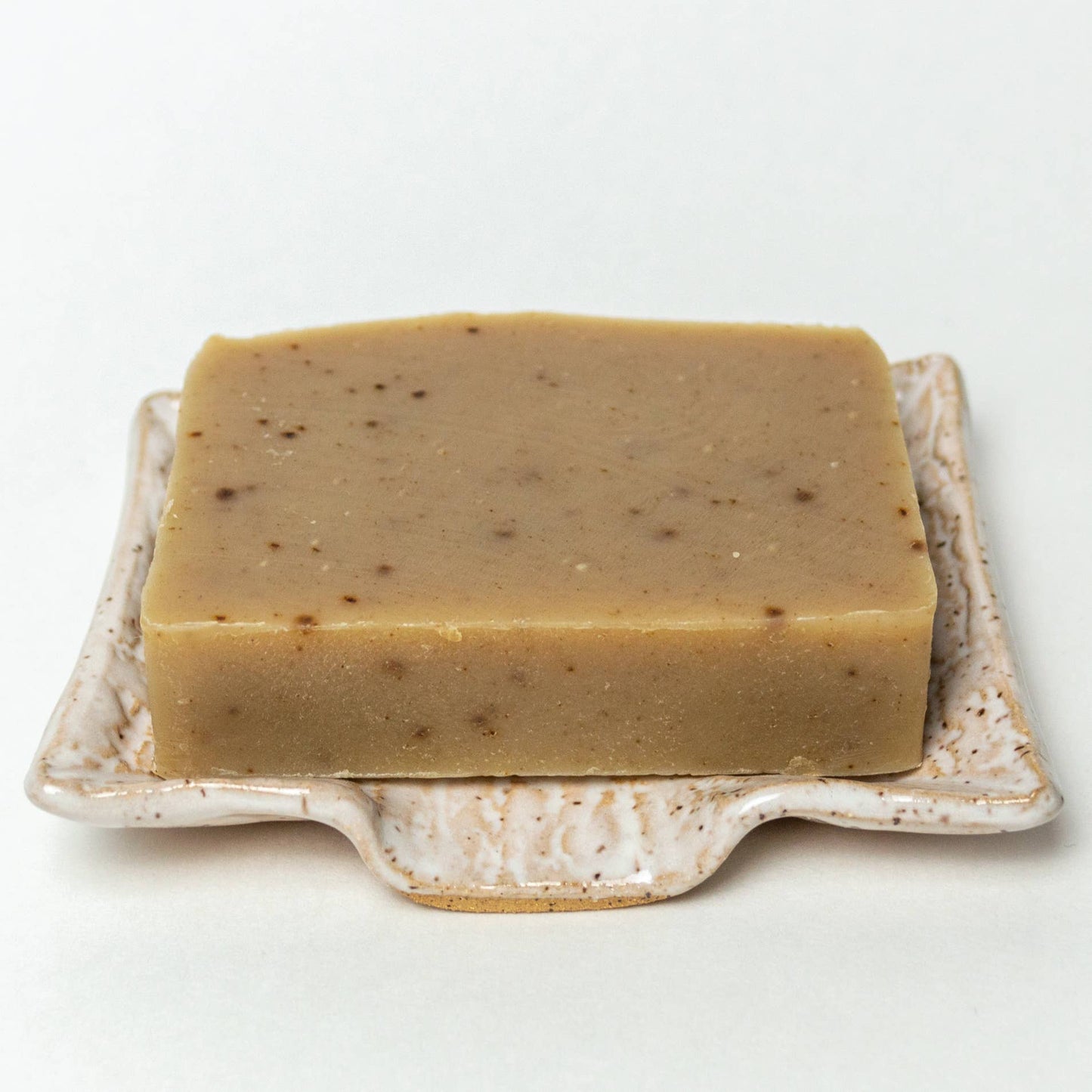 Sasquatch Pattern Handmade Stoneware Ceramic White Soap Dish