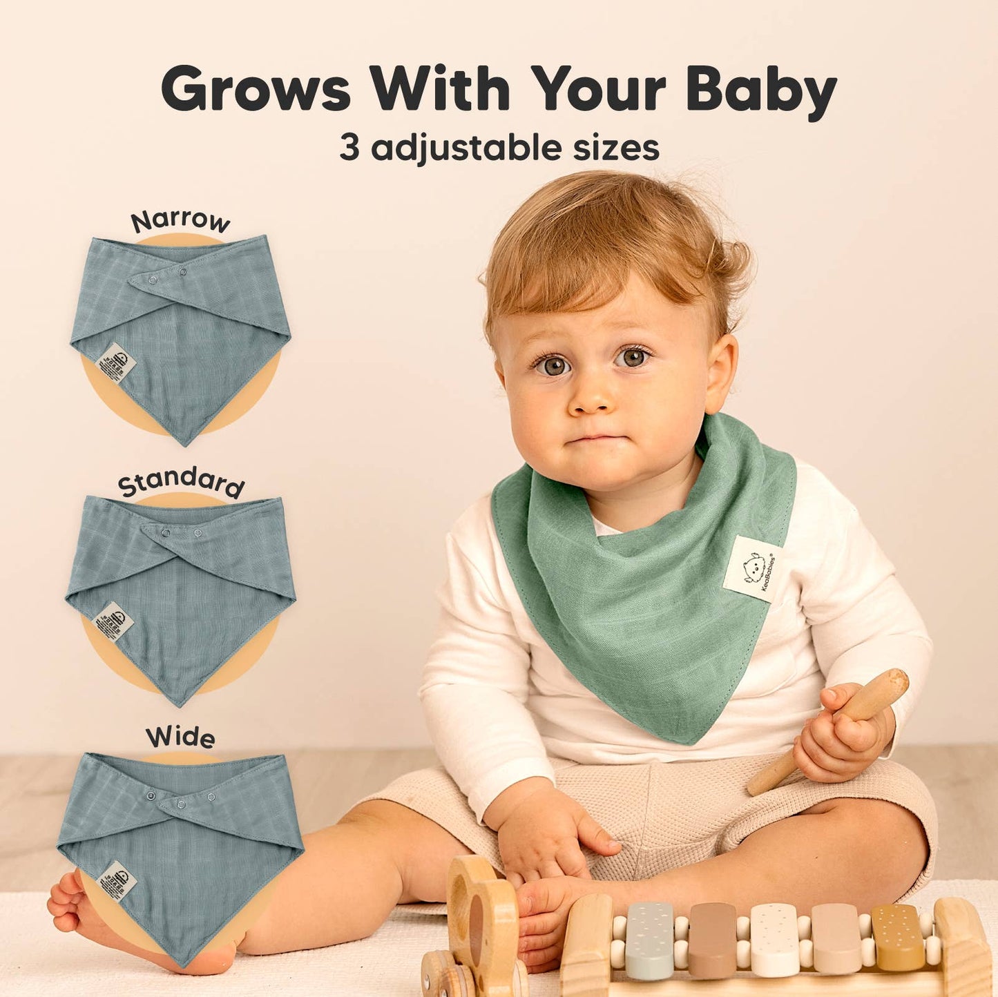 8pk Lumi Muslin Baby Bibs