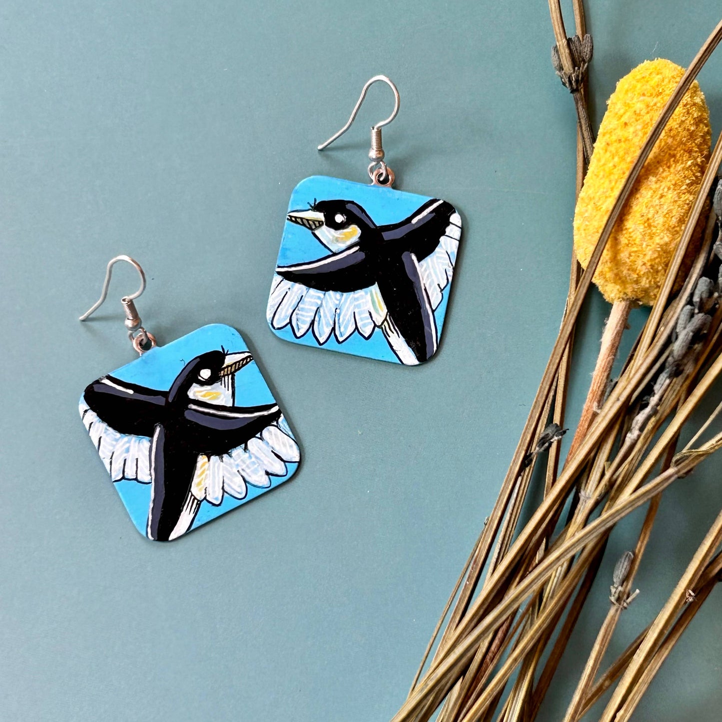 One-of-a-Kind Earrings: Chickadee