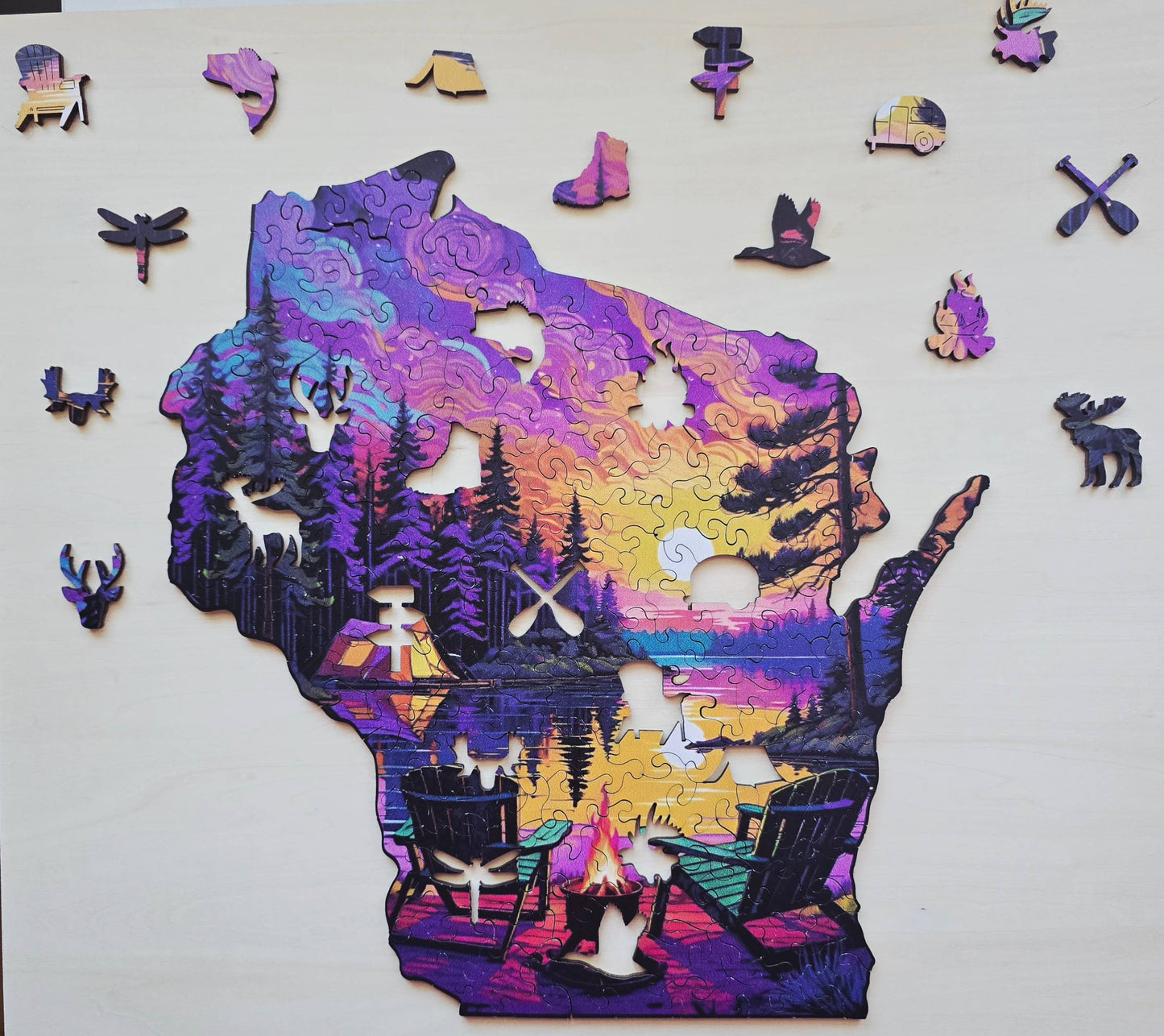 Wisconsin state wooden puzzle