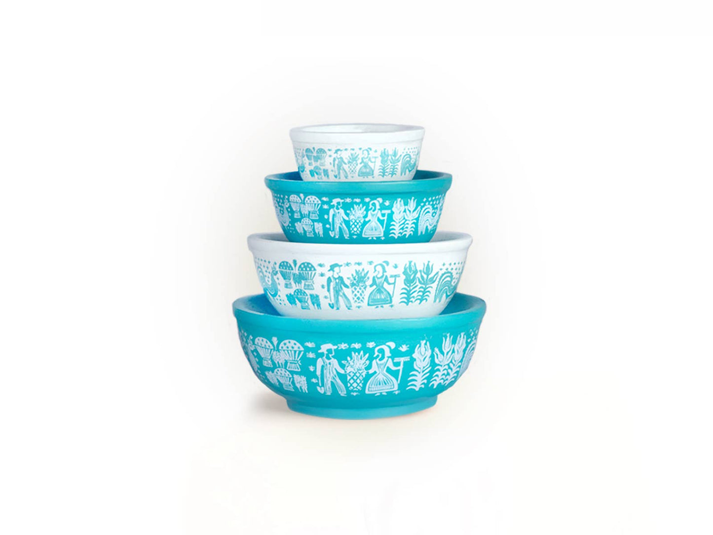 Mini Pyrex-Inspired Mixing Bowls – Retro Stackable Set