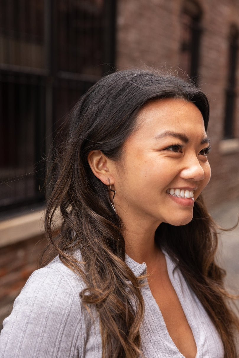 Luxe Star Hoops Silver