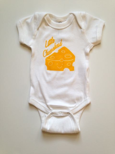 Little Cheesehead White Onesie