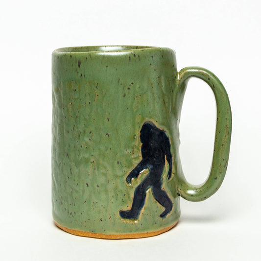 Sasquatch / Bigfoot Handmade Ceramic Green 14oz Mug