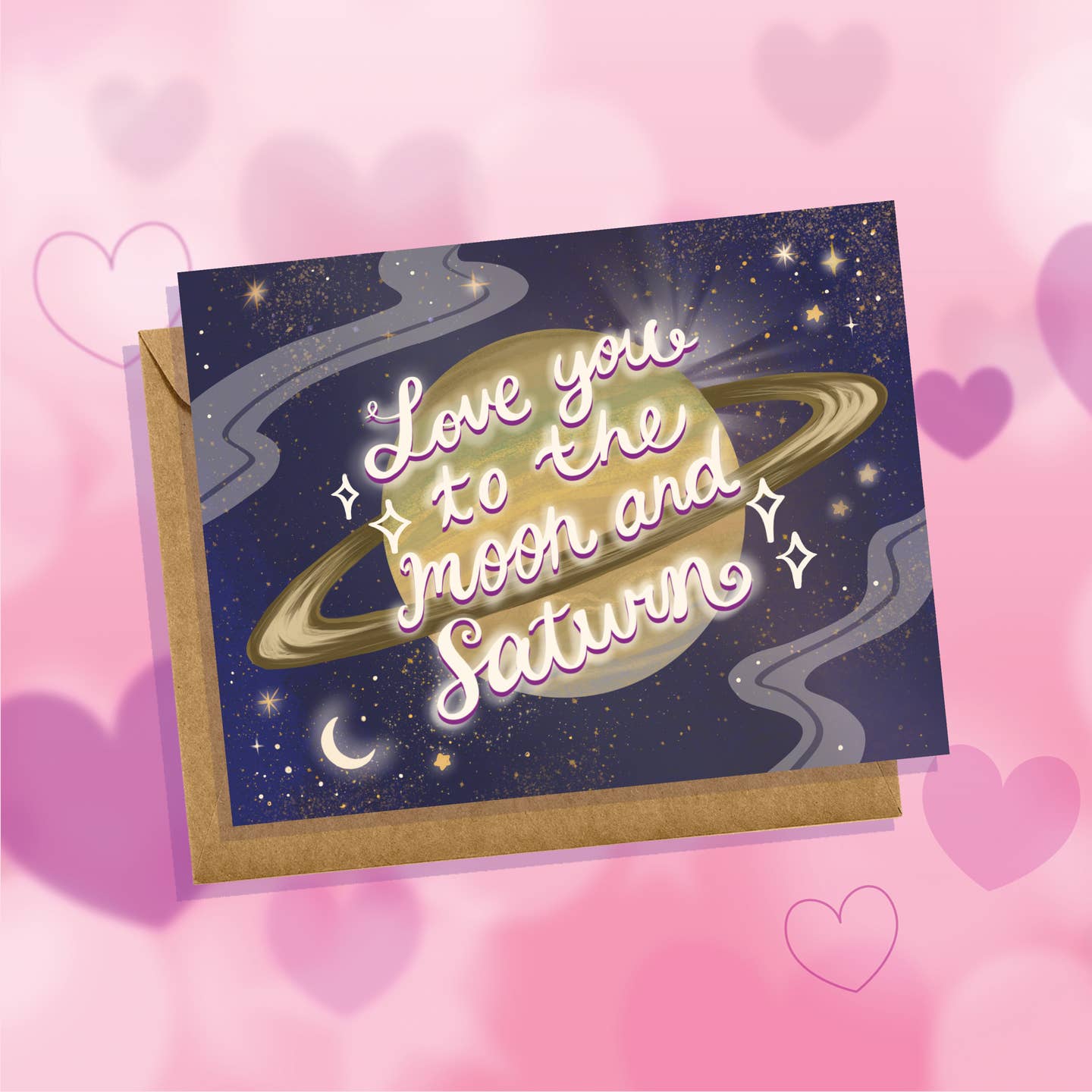 Love You To the Moon and Saturn Taylor Swift Greeting Card