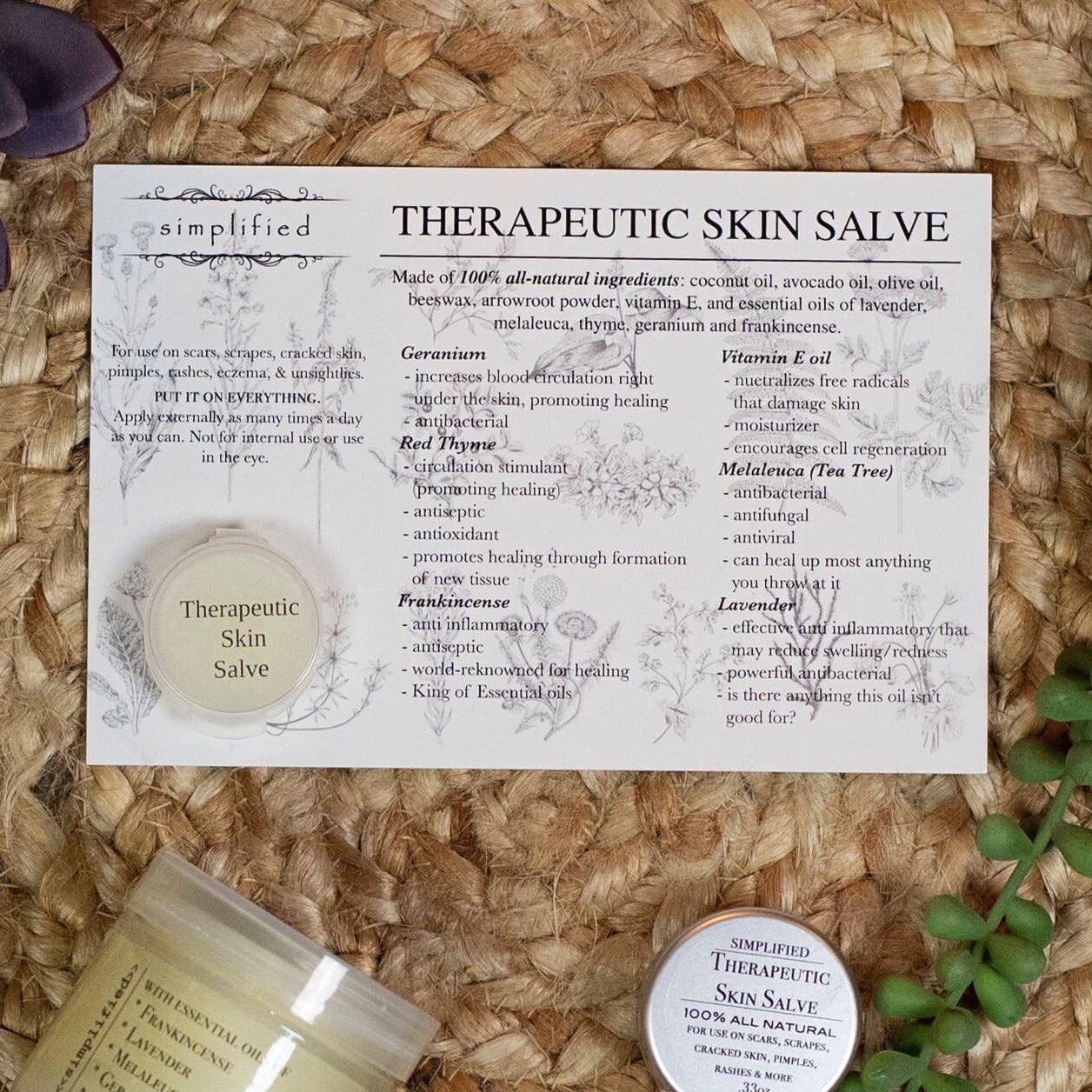 Therapeutic Skin Salve Sample Cards (12 Pack)