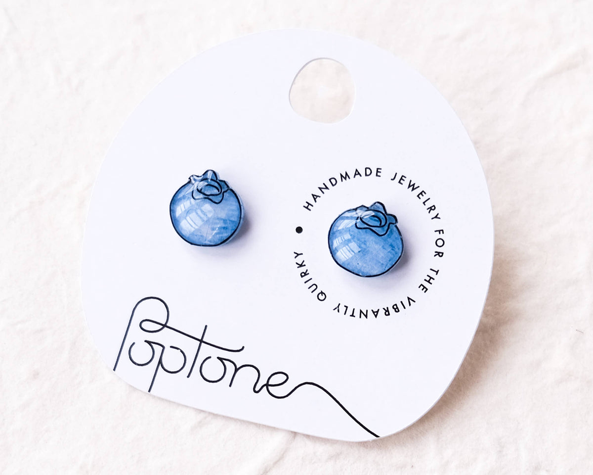 Cute Blueberry Summer Fruit Stud Earrings