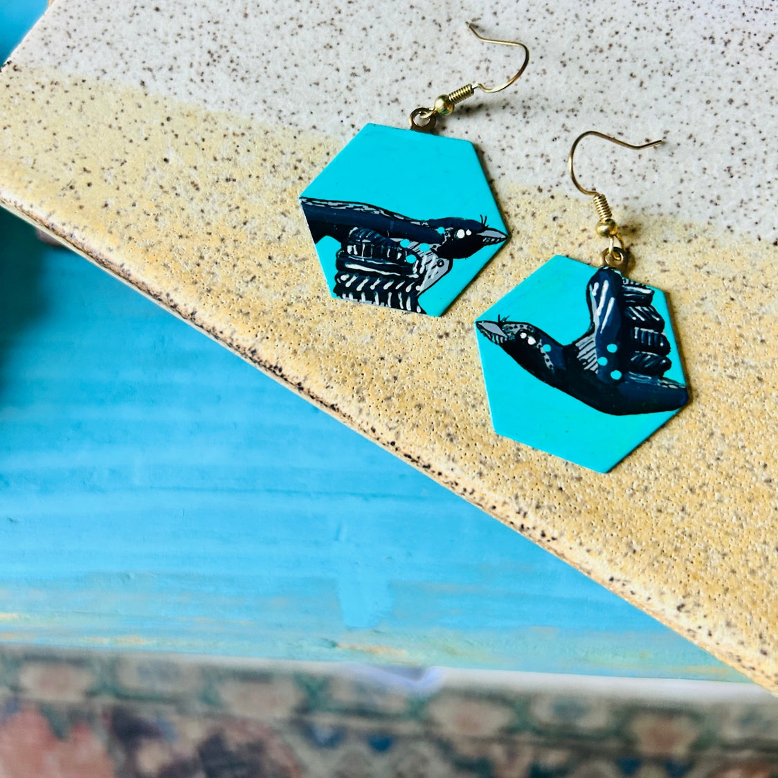 One-Of-A-Kind Earrings: Crow Series