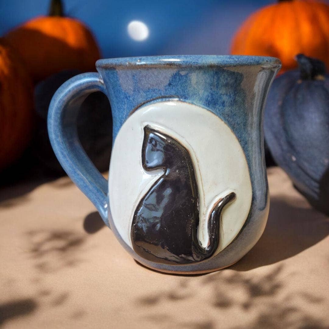 Full Moon Black Cat Mug