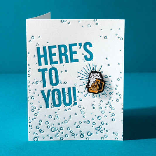 Here's To You Enamel Pin Greeting Card