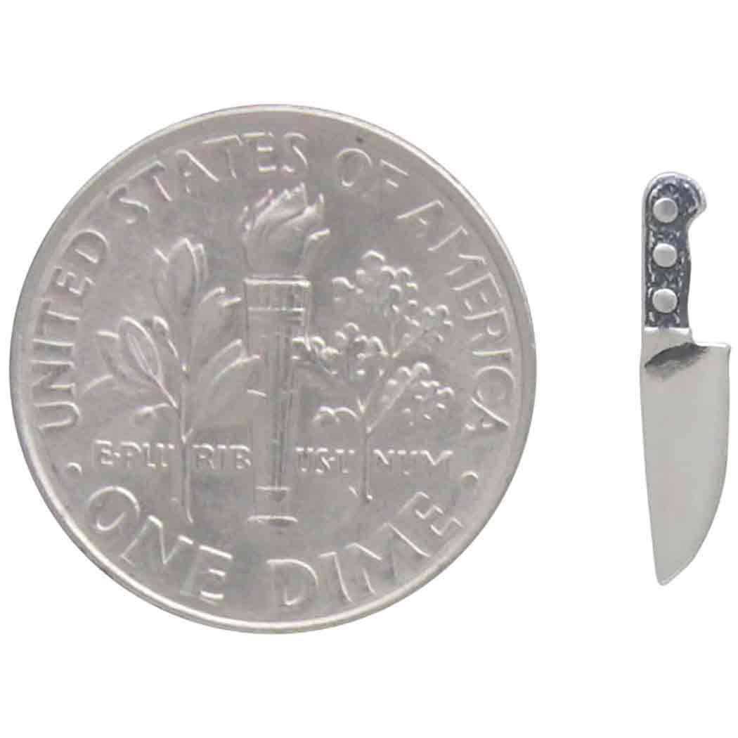Sterling Silver or Bronze Kitchen Knife Post Earrings 13x3mm