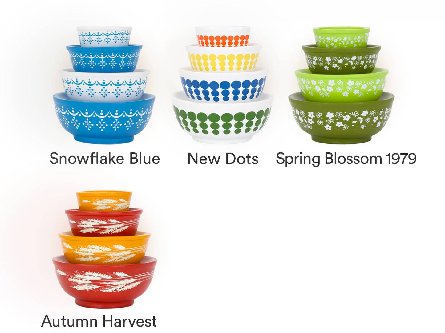 Mini Pyrex-Inspired Mixing Bowls – Retro Stackable Set