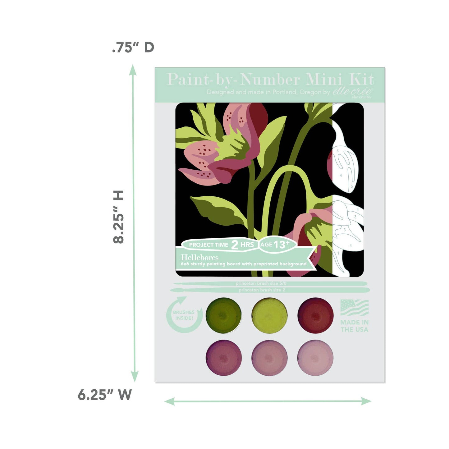 Hellebores MINI Paint-by-Number Kit