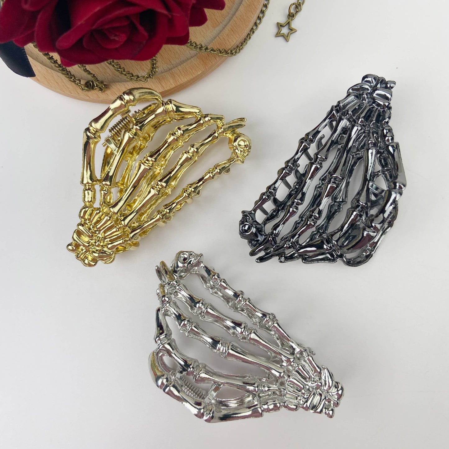 Metal Skull Hair Clip Halloween
