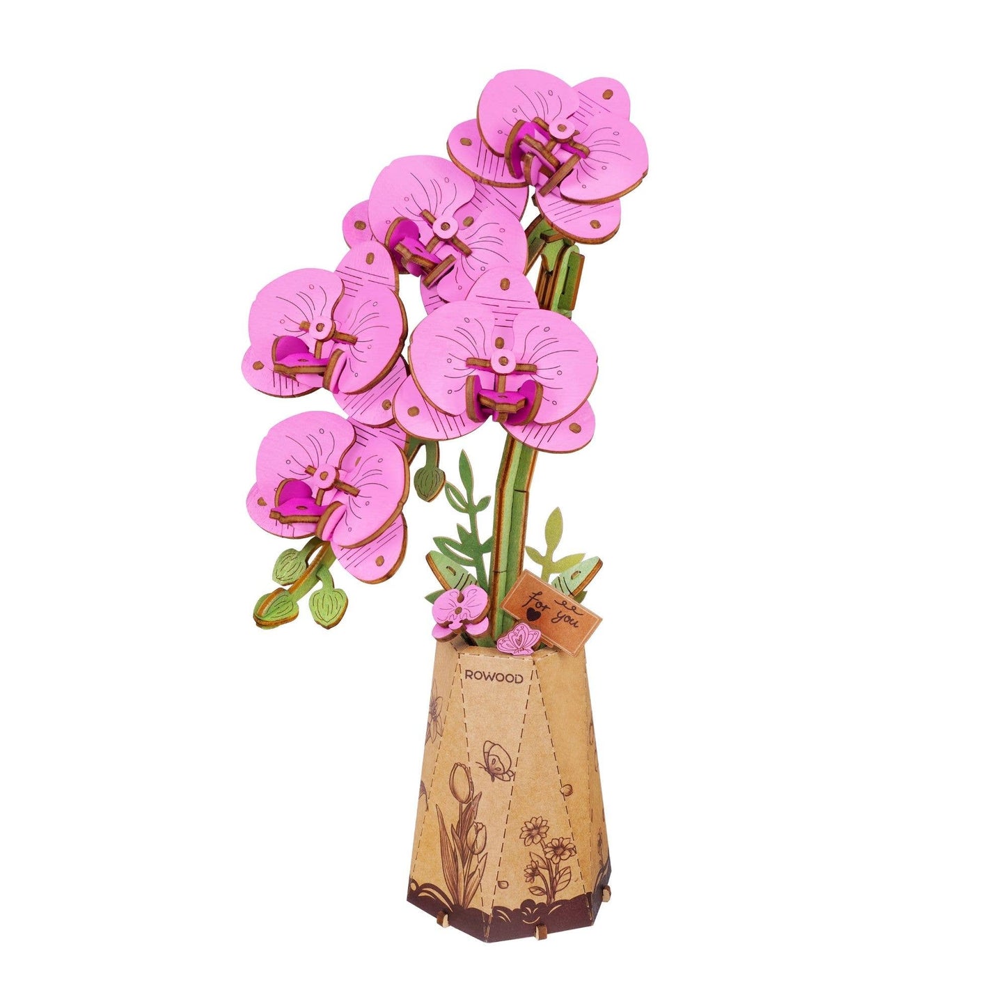 Rowood Purple Moth Orchid 3D Wooden Puzzle