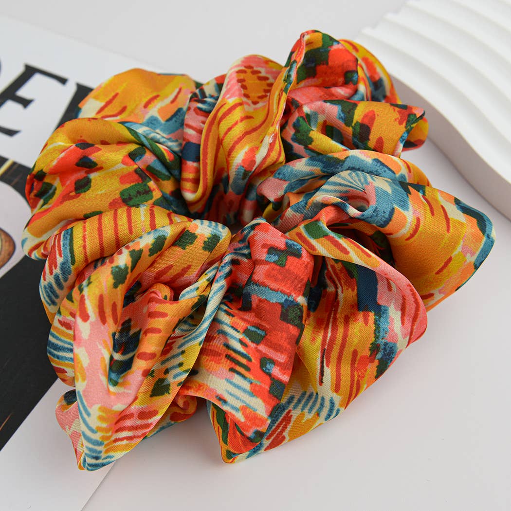 Vintage Floral Print Soft Scrunchies