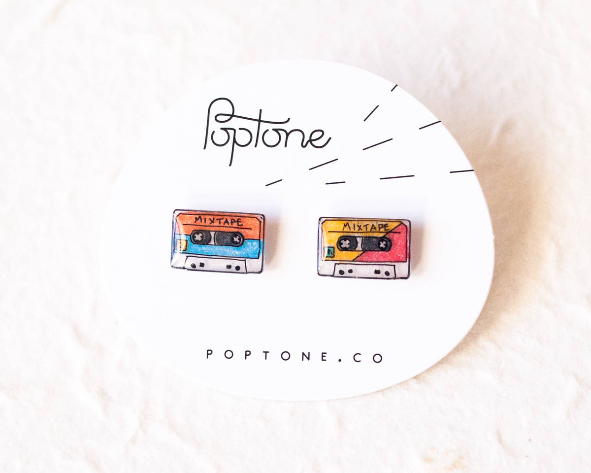 Mix Tape / Retro Cassette Stud Earrings