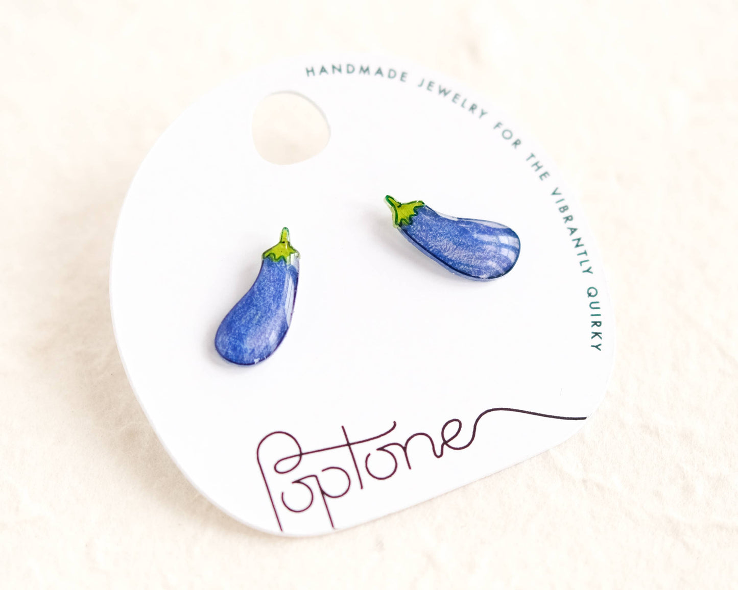 Eggplant Purple Vegetable Earrings