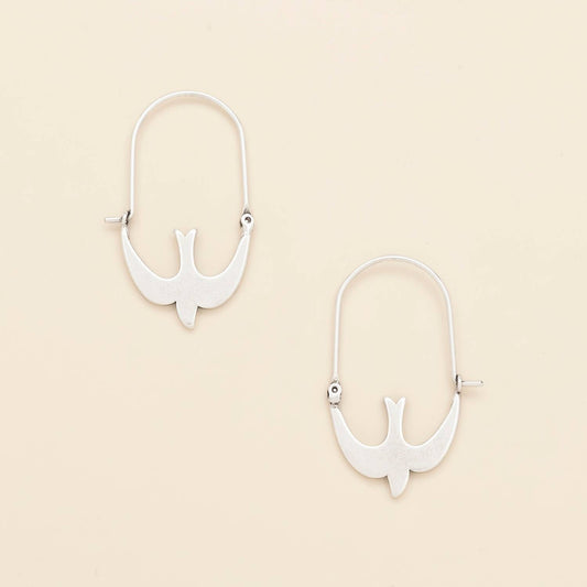 Refined Icon Earring - Swallow Hoop/Silver