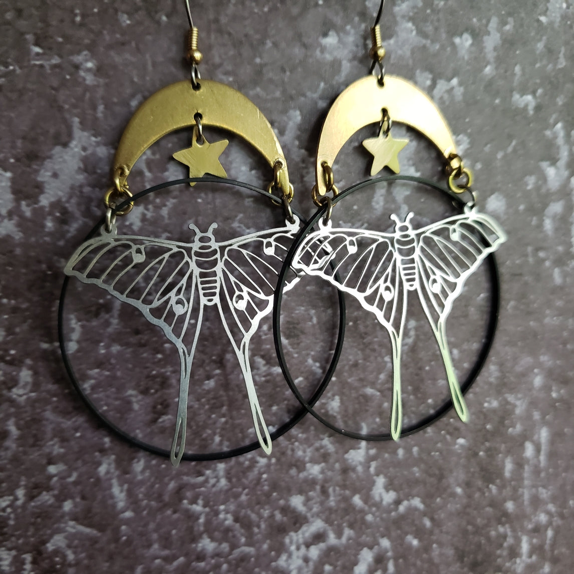 Luna - Celestial Mixed Metal Statement Earrings