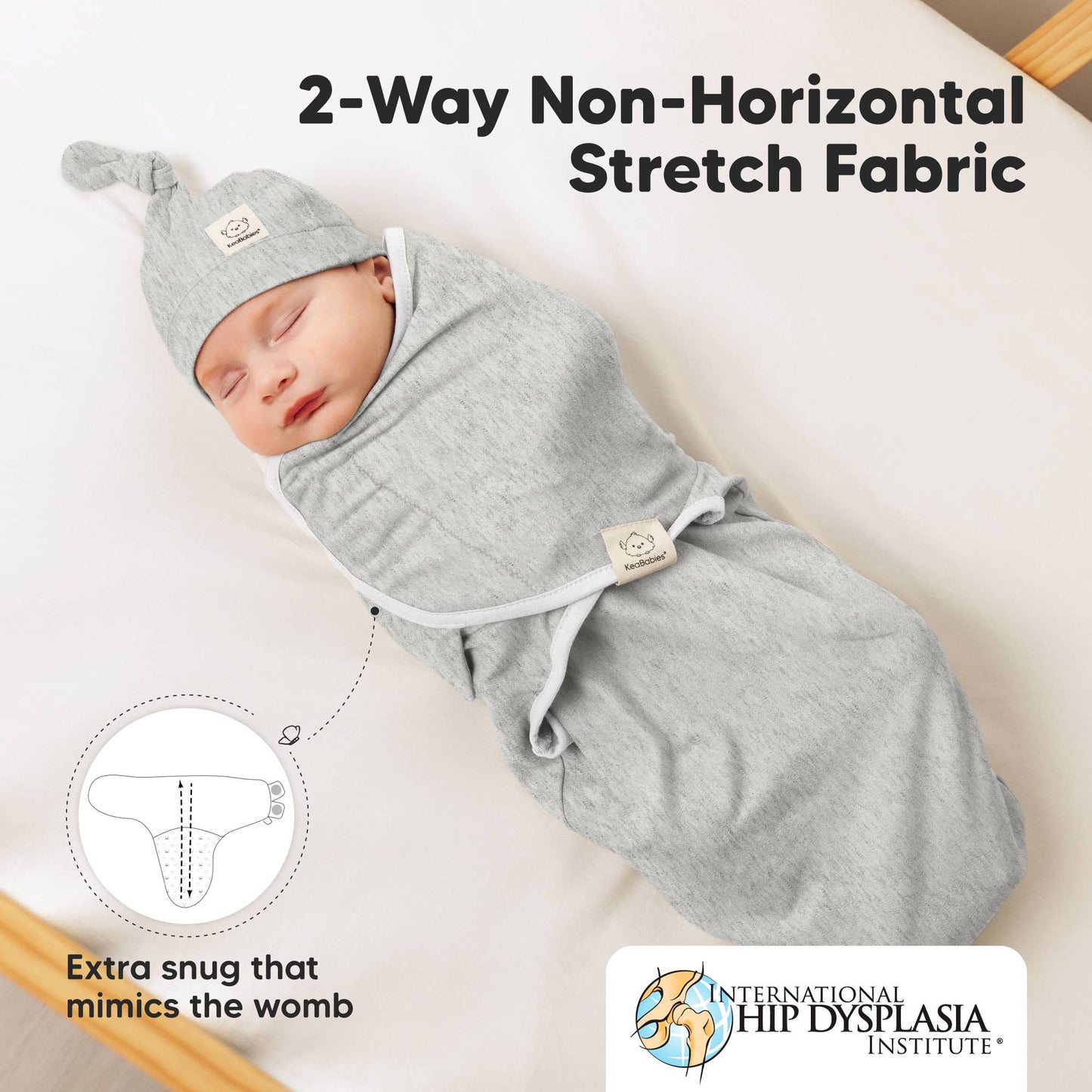 3-Pack Soothe Baby Swaddles 0-3 Months with Knot Hat