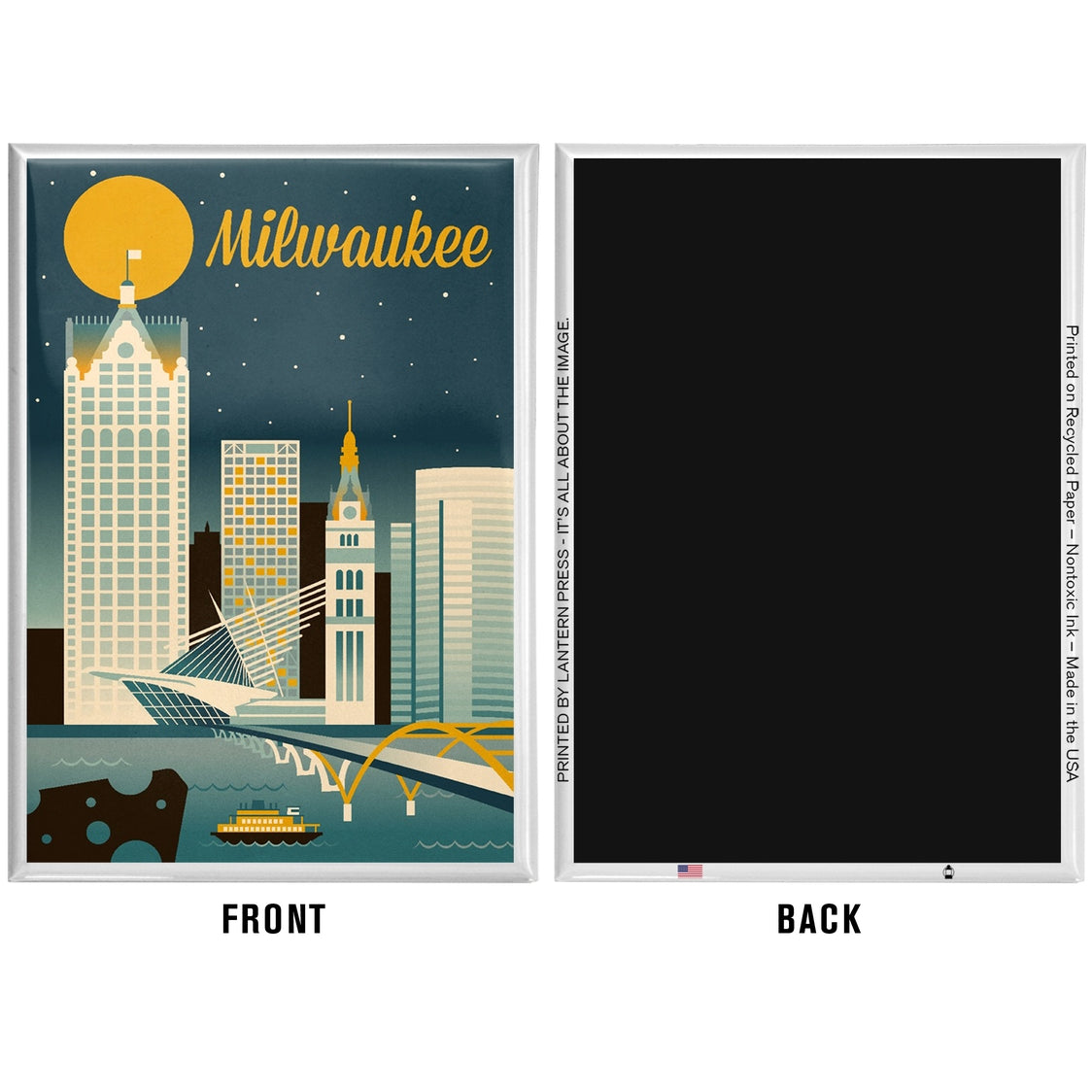 Milwaukee Retro Skyline Magnet