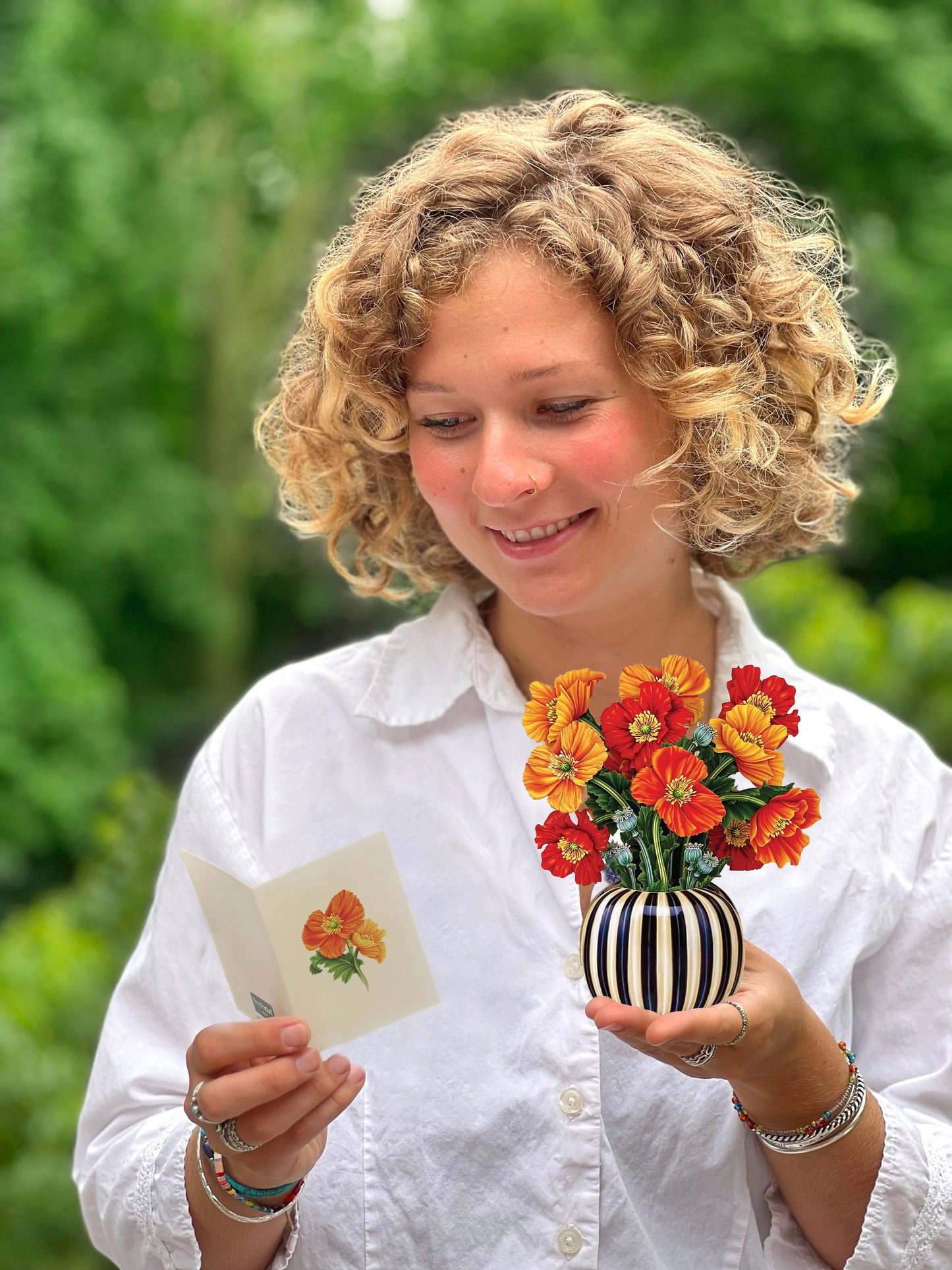 Mini French Poppies Pop-up Greeting Card