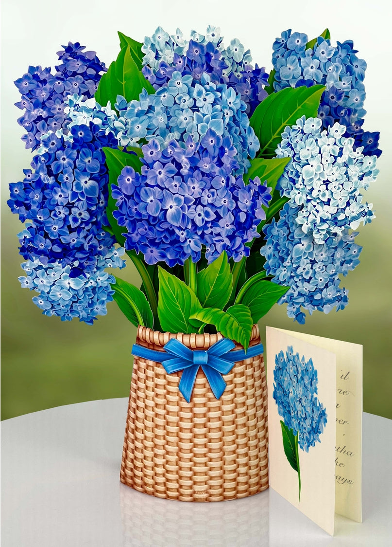 Nantucket Hydrangeas Pop-Up Greeting Card