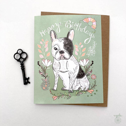 Frenchie Happy Birthday Card