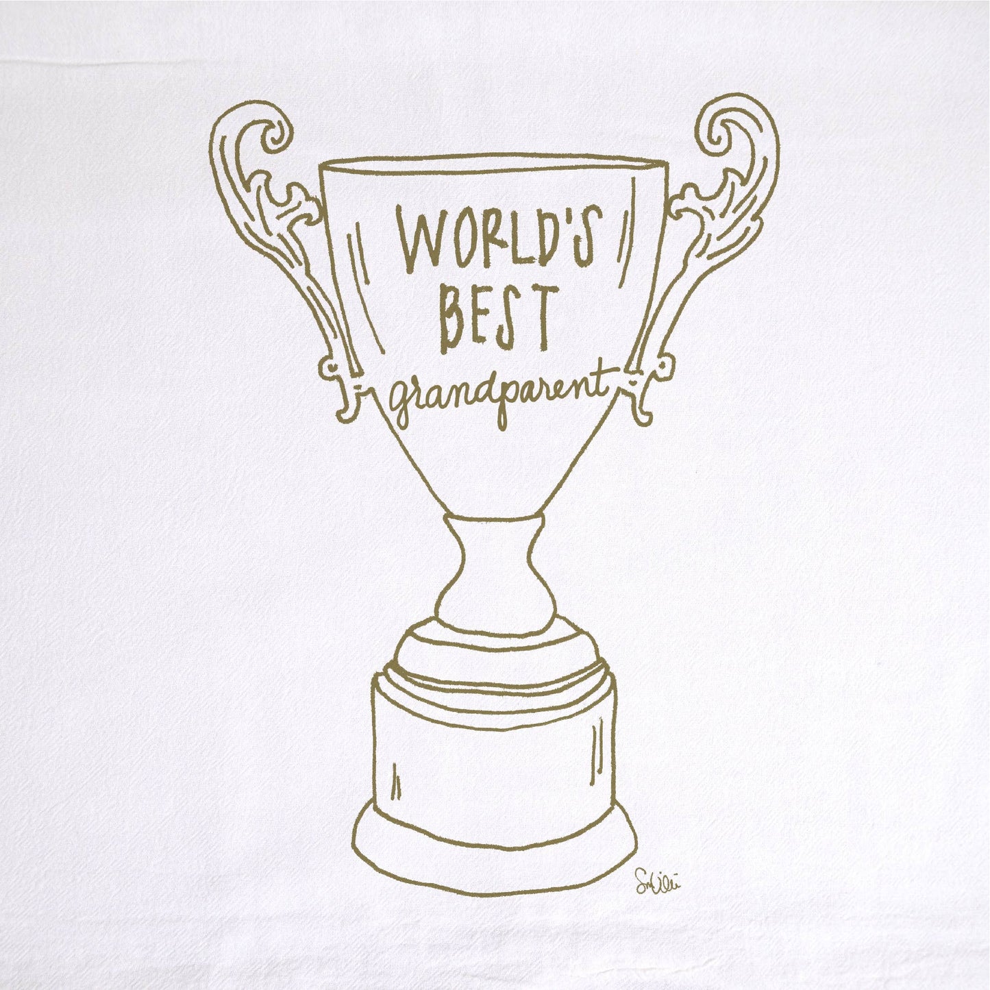 World's Best Grandparent Tea Towel | kitchen | flour sack