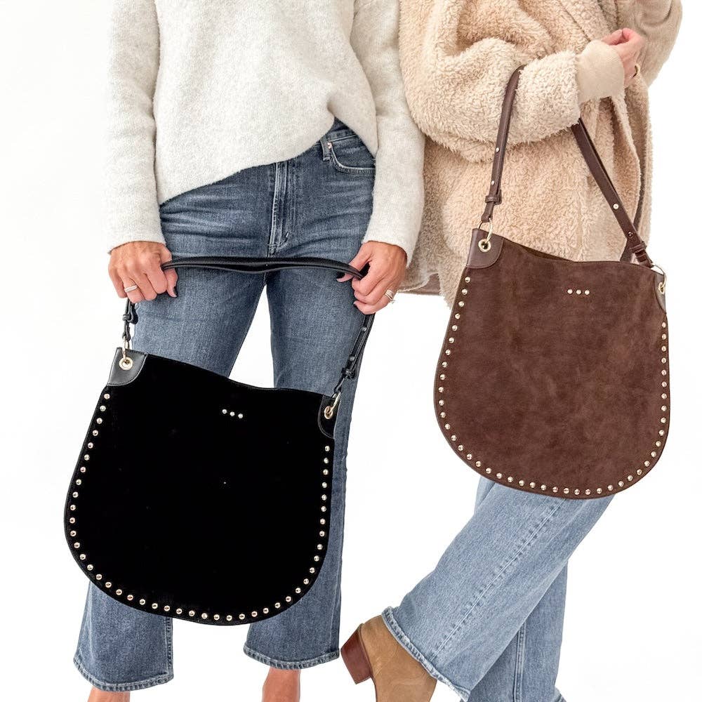 Rosalie Rivet Suede Hobo Bag - PREORDER