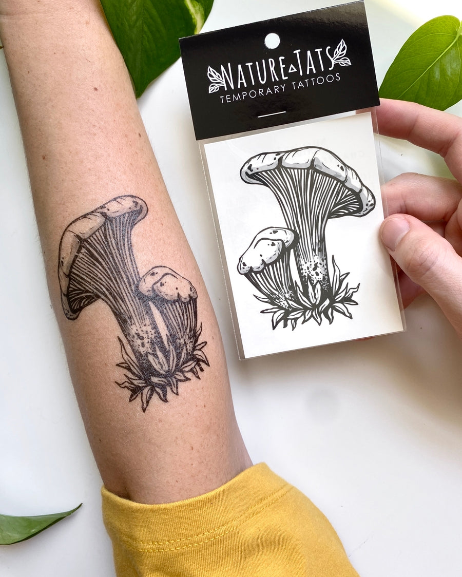 Chanterelle Mushroom Temporary Tattoo 2-Pack