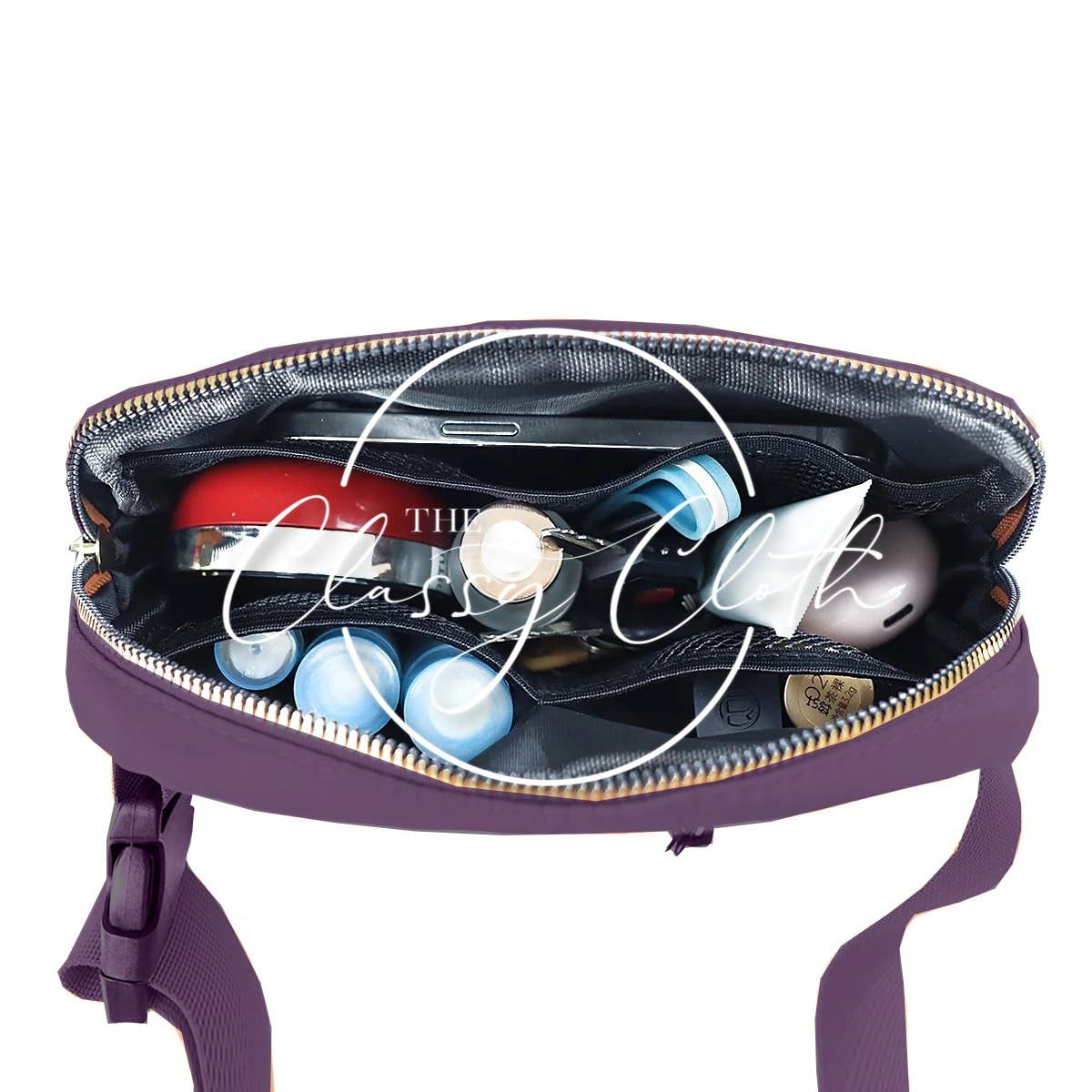 Nylon Belt Bag- Plum