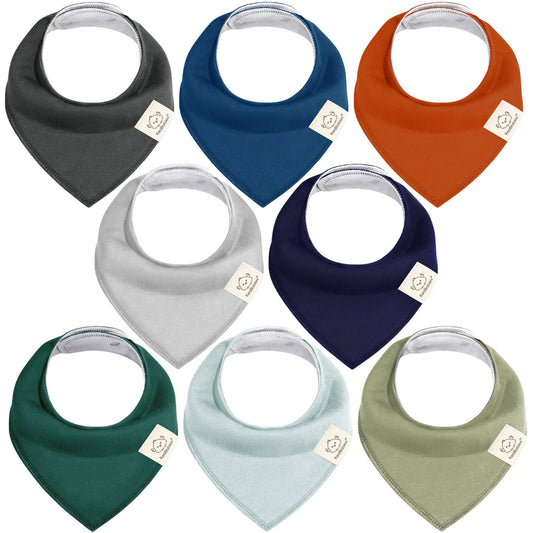 8-pack Baby Bandana Bibs for Boys and Girls