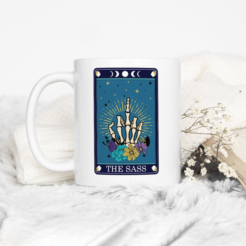 The Sass Skeleton Tarot Card Mug