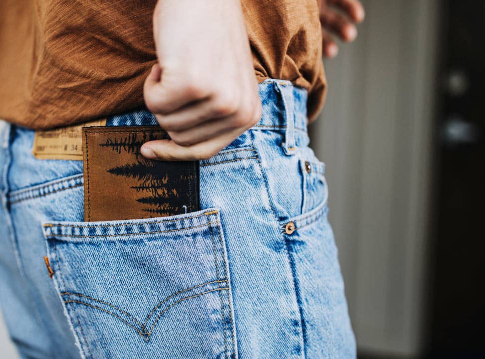 Faded Mountains - Printmaker Leather Wallet