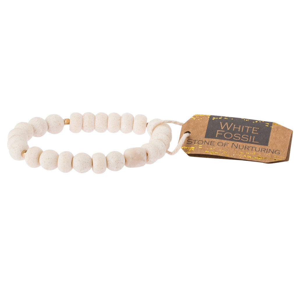 White Fossil Stone Bracelet