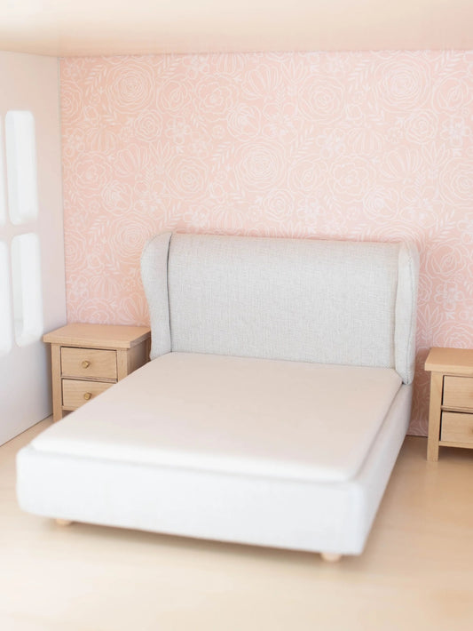 Dollhouse Upholstered Double Bed Off-White