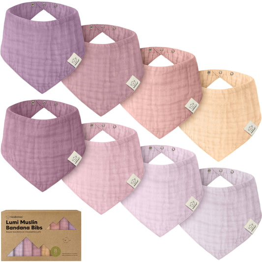 8pk Lumi Muslin Baby Bibs