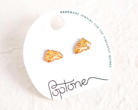 Yellow Cheese Wedge Handmade Cheesy Wisconsin Earrings