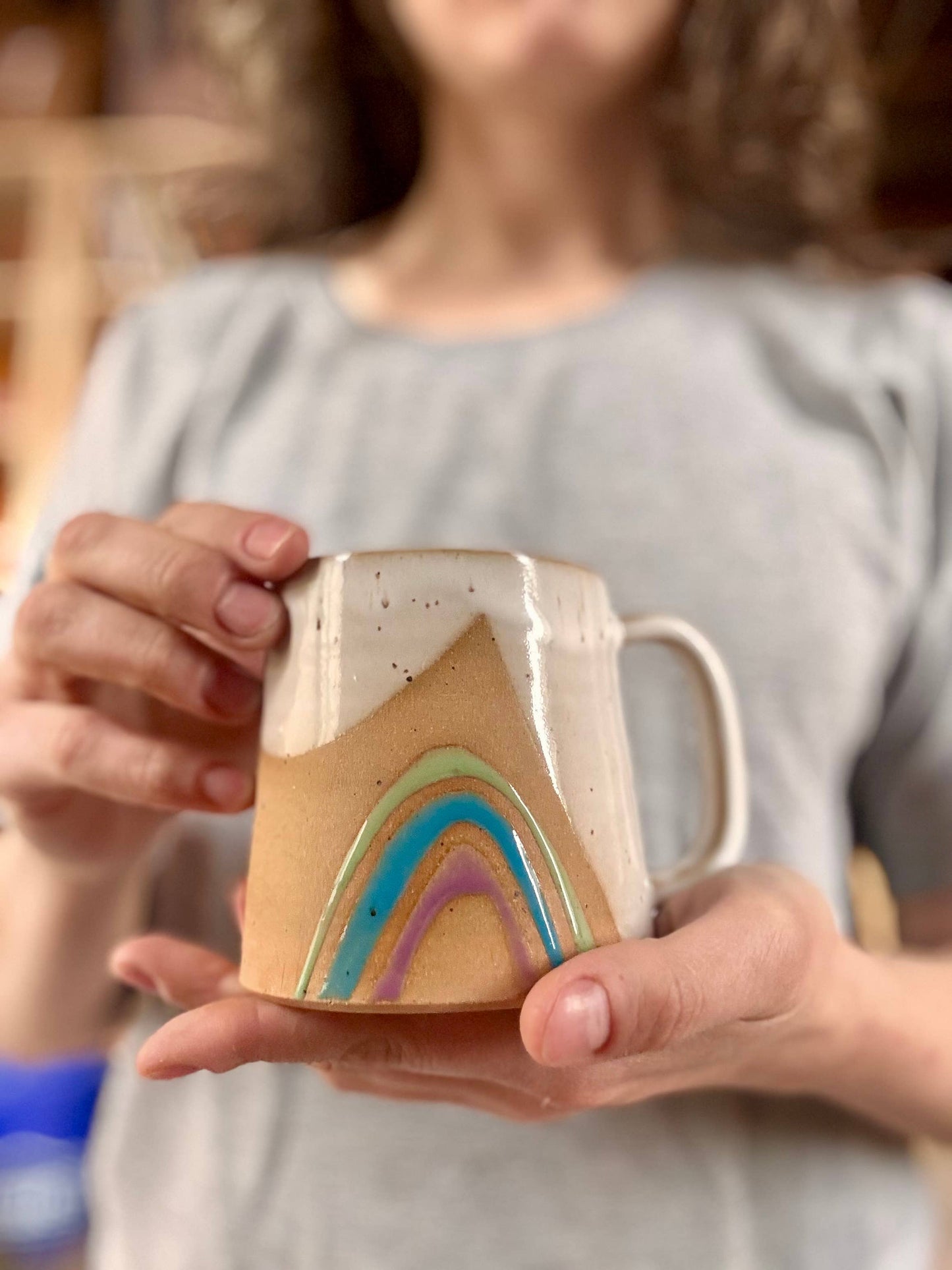 Rainbow Mug Handmade Ceramic