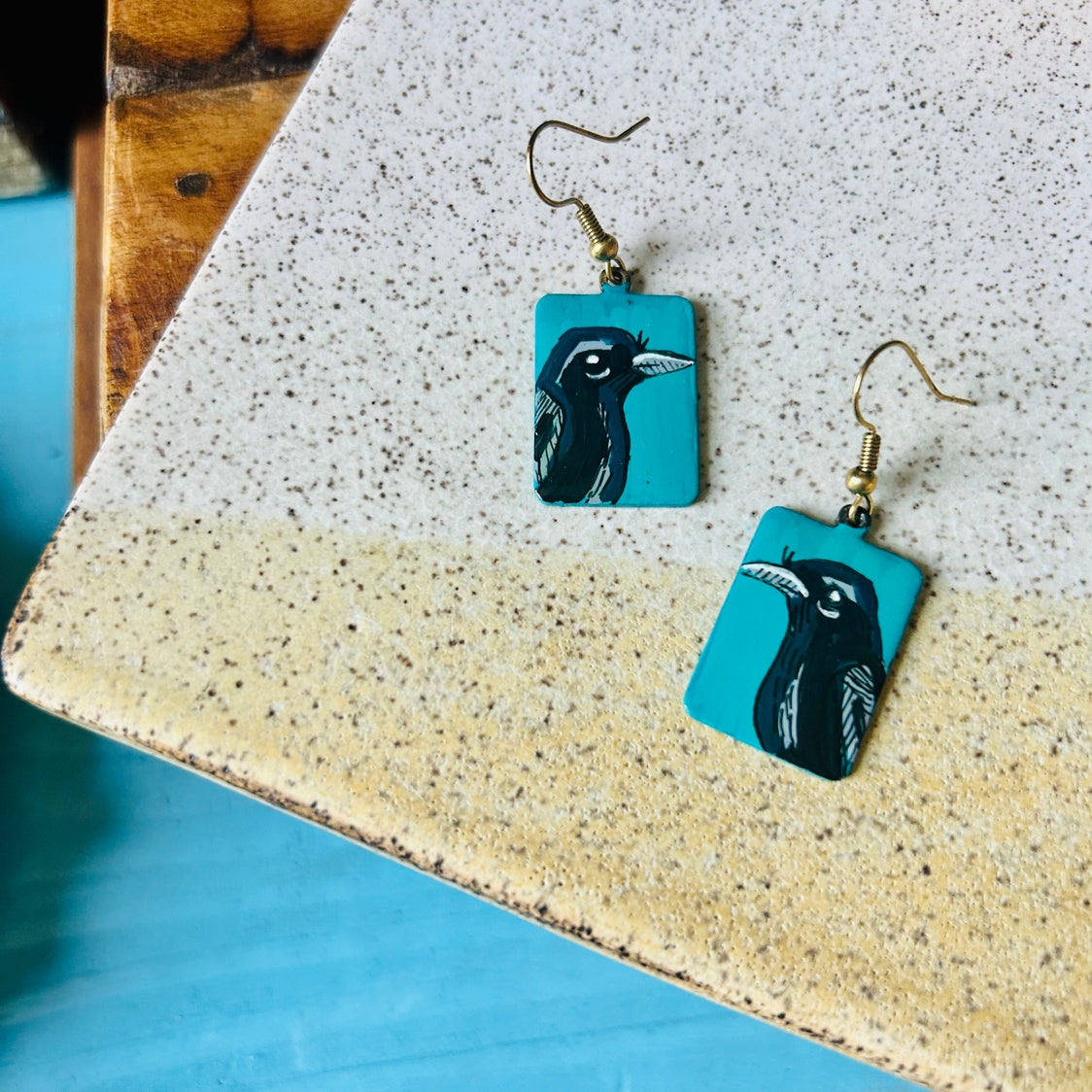 One-Of-A-Kind Earrings: Crow Series