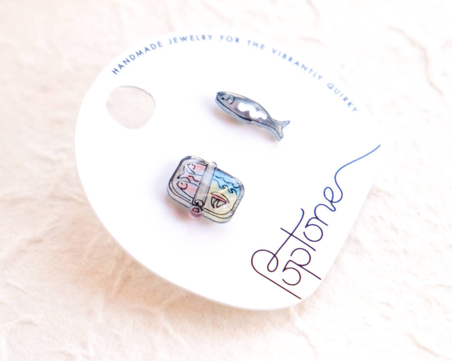 Sardines Canned Fish Marine Earrings